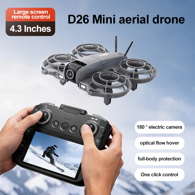 Drone D26 4K Aerial HD 180 °   - Drone Gimbal Brushless ulasan dan harga