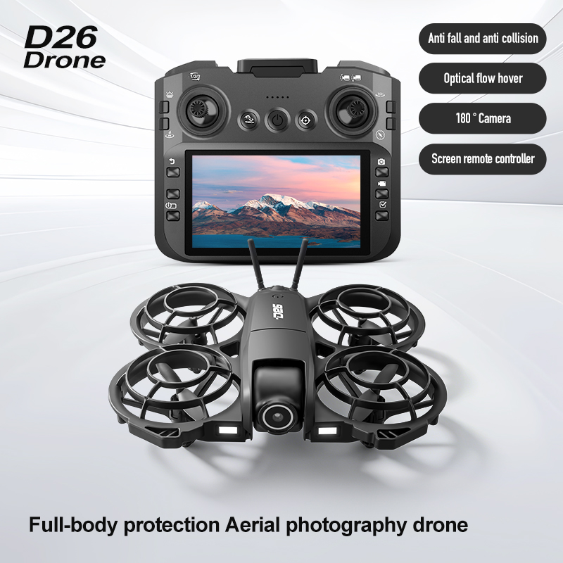 Drone D26 4K Aerial HD 180 °   - Drone Gimbal Brushless ulasan dan harga